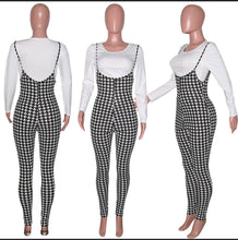 Load image into Gallery viewer, “It’s me” black and white jumpsuit